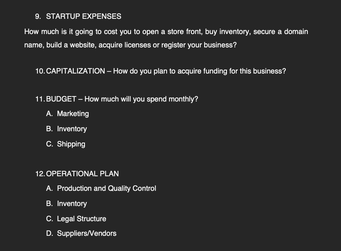 Bullpen Business Plan Template (Editable Document)